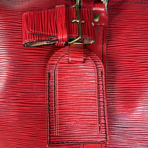 Louis Vuitton EPI Leather Keepall 50 Castilian Red w/ Luggage tag & Poingnat COA - Picture 4 of 16